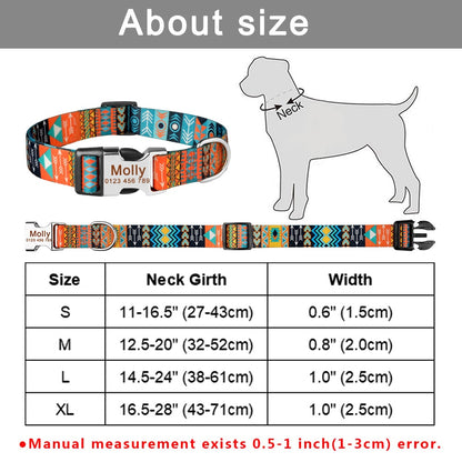 Patterned Personalised Dog Collar