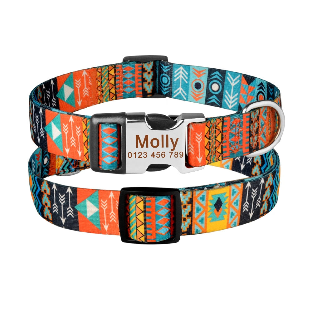 Patterned Personalised Dog Collar