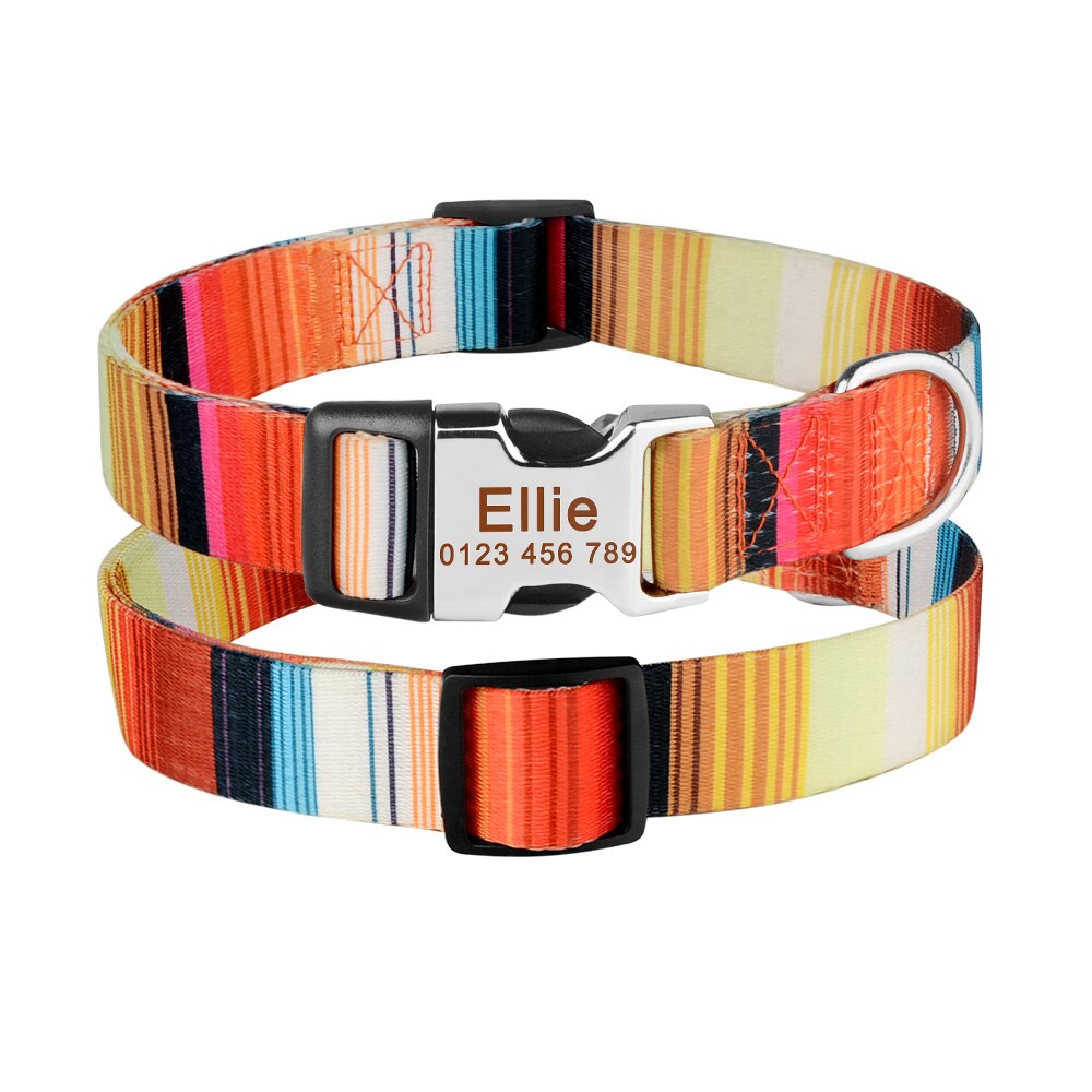 Patterned Personalised Dog Collar